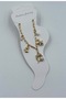 Gold Color Dolphin Figured Anklet with Pearls and Sea Theme – Summer Anklet with Starfish and Seashell Detail - 3
