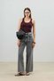 Light Gray Tie-Up Wide Leg Women's Jeans - 2