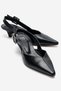 Dioris Black Skin Genuine Leather Women's Low Heel Shoes
