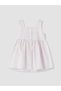 Lcw Baby Ecru Bow Detailed Square Collar Striped Baby Girl Dress - 4