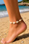 Macrame Stringed Seashell Model Anklet