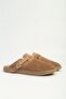 Women's Mink Suede Perforated Buckle Slippers - 2