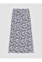Nevavm Patterned Belmando Flared Skirt with Elastic Waist - 6