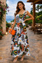 New Season Women's Strappy Tie-Dye Detailed Gipeli Patterned Long Single Jersey Dress - 6