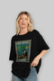 For the Sake of Cats 108 Front Cat Printed Black Oversize T-Shirt 100% Cotton Unisex Cat Lover Premium Design - 4