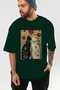 For the Sake of Cats 82 Front Cat Printed Green Oversize T-Shirt 100% Cotton Unisex Cat Lover Premium Design - 6
