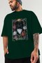 For the Sake of Cat Love 64 Front Cat Printed Green Oversize T-Shirt 100% Cotton Unisex Cat Lover Premium Design - 3