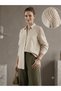Women's Cream Premium Linen Shirt with Shoulder Lace Detail - 2