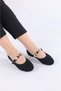 Women's Special Stone Accessory Detailed Strapped Buckle Orthopedic Ballerinas - 3