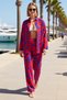 Women's Plus Size Oversize Shirt Pants Set Abstract Patterned Long Sleeve Woven Beach Set Casual