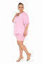 Plus Size V-Neck Buckle Detailed Asymmetrical Cut Capri Sleeve Comfortable Fit Loose Women's Blouse - 6