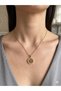 26Kly65 - Steel Basketball Figure Stone Necklace - 2