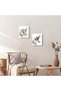 Framed Watercolor Bird Wall Art Set of 4, 8x10 inches Abstract Plants Flowers Birds Nature Canvas - 3