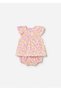 Baby Girl 4-Piece Printed Ruffle Shorts T-Shirt Set Yellow 1639 - 2