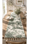 French Country Patterned Duck Fabric Tasseled Runner 40X140 Vintage Country Decorative Tablecloth - 2
