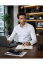 Slim Fit Long Sleeve Oxford Office Men's Shirt - 3