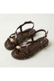 Women's Sandals Wrinkled Patent Leather Flip-Flop Sandals Summer Stylish Comfortable Daily Non-Slip Sole Slippers - 2