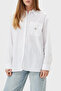 Women's Comfortable Fit Cotton Long Sleeve White Shirt with Pocket Detail - 3