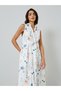 Floral Print Sleeveless A-Line Maxi Dress - 4