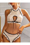 White Non Padded Contrast Trim Lace Bra and Brief Set