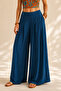 Pleated High Waist Trousers Petrol - 2