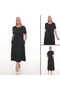 Comfortable Cut Dress with Polka Dot Pocket Detail - 4