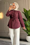 6535 - Stylish Comfortable Ruffle Detailed Woven Peach Fabric Women's Shirt - 2