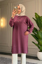 6530 - Stylish Comfortable Women's Long Tunic with Button Detail