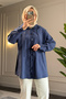 6536- Stylish and Comfortable Women's Hooded Shirt with Ruffle Detail and Soft Woven Fabric - 3