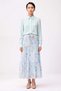 Women's Maxi Skirt Floral Patterned Tulle Fabric A-Line Cut Drawstring Detail Stretchy Knitted Lined Daily Casual - 4