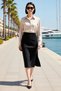 Women's High Waist Midi Pencil Skirt Suede Textured Slit Knitted Casual Daily Comfortable Modern Stylish Elegant - 3