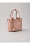 Women's Tote Bag Pastel Pink Multi-Compartment Hand and Shoulder Bag with Charm Accessories