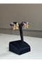 Gold Color Bow Detailed Patterned Women's Earrings - 2