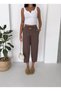 Women's Muslin Fabric Elastic Waist Lace-Up Capri Pants - 6
