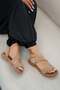 Podols Women's Genuine Suede Buckle Sandals Camel
