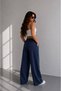 Tencel Fabric High Waist Loose Leg Casual Pants - 3