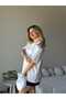 Women's White Shoulder Star Stone Detailed T-Shirt - 4