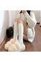 Women's 3-Pack Below Knee Ribbed Long Socks Set Black Gray Cream College Style Socks - 5