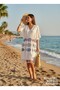 Women's Viscose Elastic Waist Beach Dress Swimsuit Top Standard Size Pareo Dress - 4