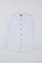 Boy's Shirt with Contrast Stripe Detail on the Shoulder and Pockets, Ages 9-14, Ecru - 4