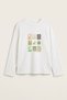 Women's Long Sleeve T-Shirt Sweet Grid Printed White – Stretchy Fabric, Comfortable Fit, Crew Neck