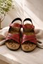 Size 36 Luxury Red Color Soft Sole Sandals - 2
