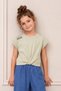 Girl's Wide-Leg Pants and Knot-Detail T-Shirt Set - 2