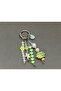 Green Heart and Leaf, Pearl Beaded Detailed Bag Ornament and Keychain - 3