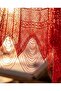 فستان باريو مزين بالشراشيب ونمط خطوط متقاطعة - فستان شاطئ قصير - 3