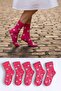 5 Pairs Women's Colorful Heart Patterned Socks Set - Cotton College Socks - 3