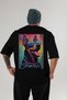 For the Love of Dogs 15 Black Oversize T-Shirt with Dog Print on the Back 100% Cotton Unisex Dog Lover Premium Design - 2