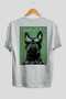 For Dog Lovers 35 White Oversize T-Shirt with Dog Print on the Back 100% Cotton Unisex Dog Lover Premium Design