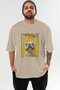 For Dog Lovers 57 Front Dog Printed Beige Oversize T-Shirt 100% Cotton Unisex Dog Lover Premium Design - 2