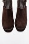 Bavix Brown Suede Platform Closed-Front Block Heeled Women's Sandals - 2